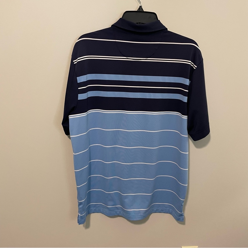 Men's Vuga Blue Striped Polo Shirt. Item 11166 - Picture 3 of 3